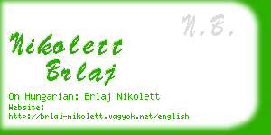 nikolett brlaj business card